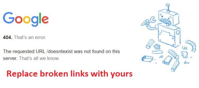 ask webmasters to update broken links with yours