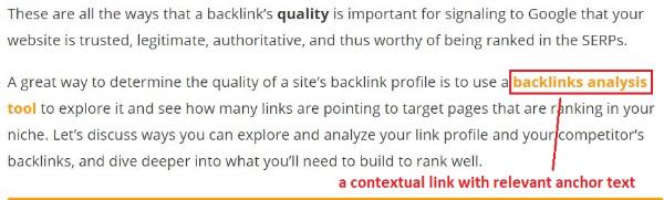 a backlink should be relevant to its surrounding content