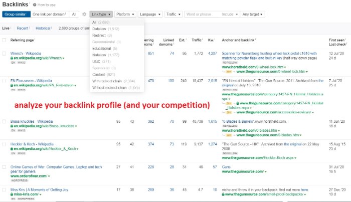 see where your backlinks are coming from and pointing to