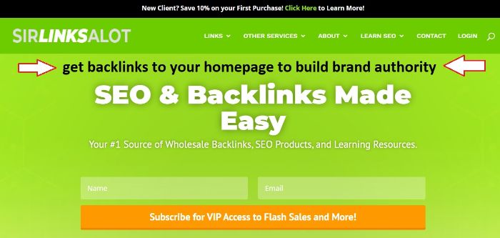 build brand authority through your homepage