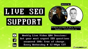 Get SEO help weekly during our Q&A livestreams via Facebook and Youtube!
