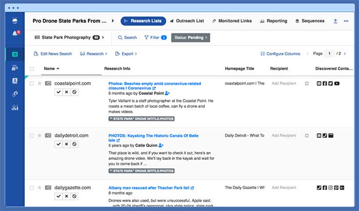 Buzzstream is used to streamline your link outreach process.