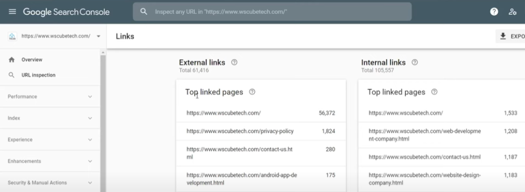 Looking at the links report in Google Search Console.