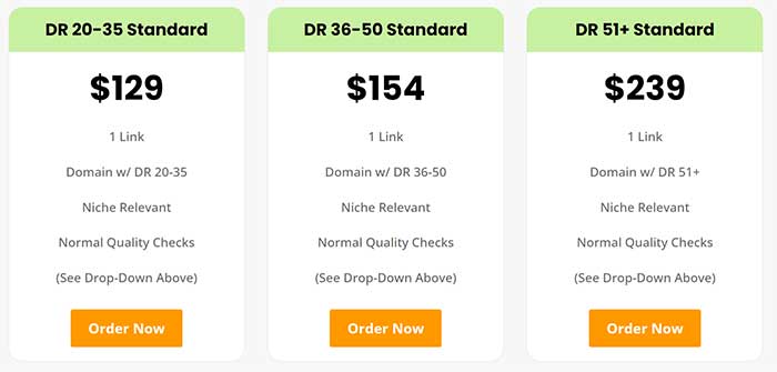 Pricing for our "standard" guest posts.