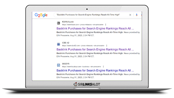 Your press releases are guaranteed to be indexed on major search engines.