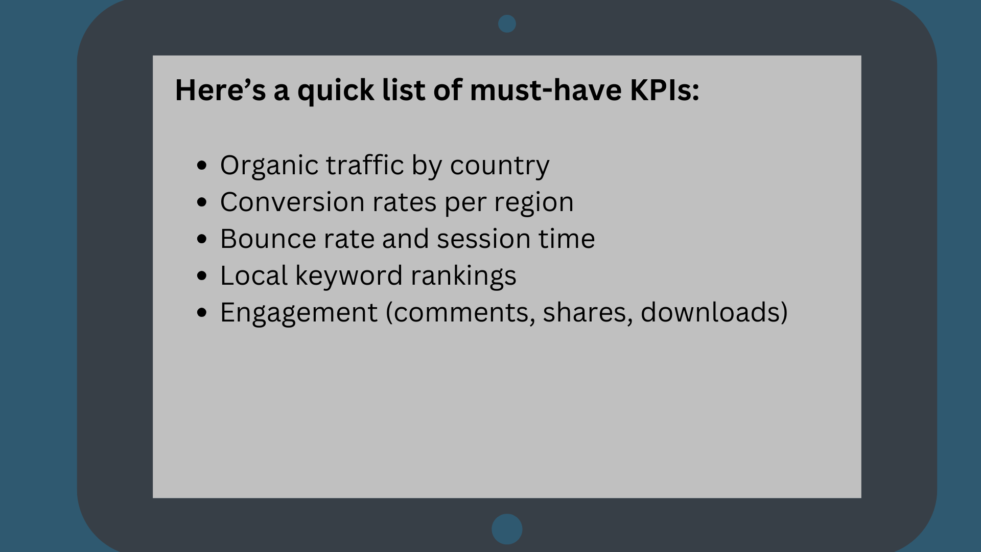 Key Metrics for International Performance