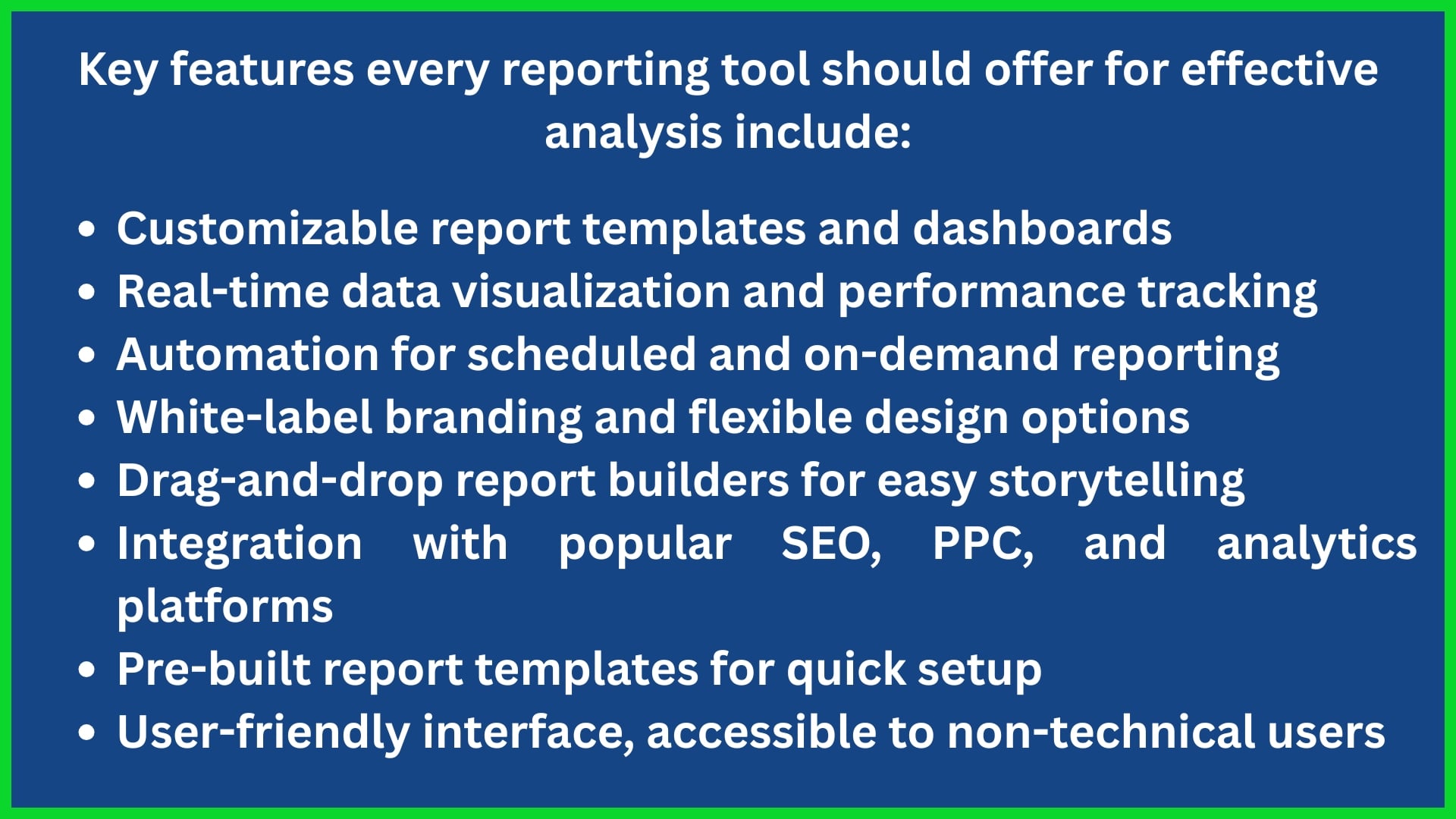 Essential Reporting Features