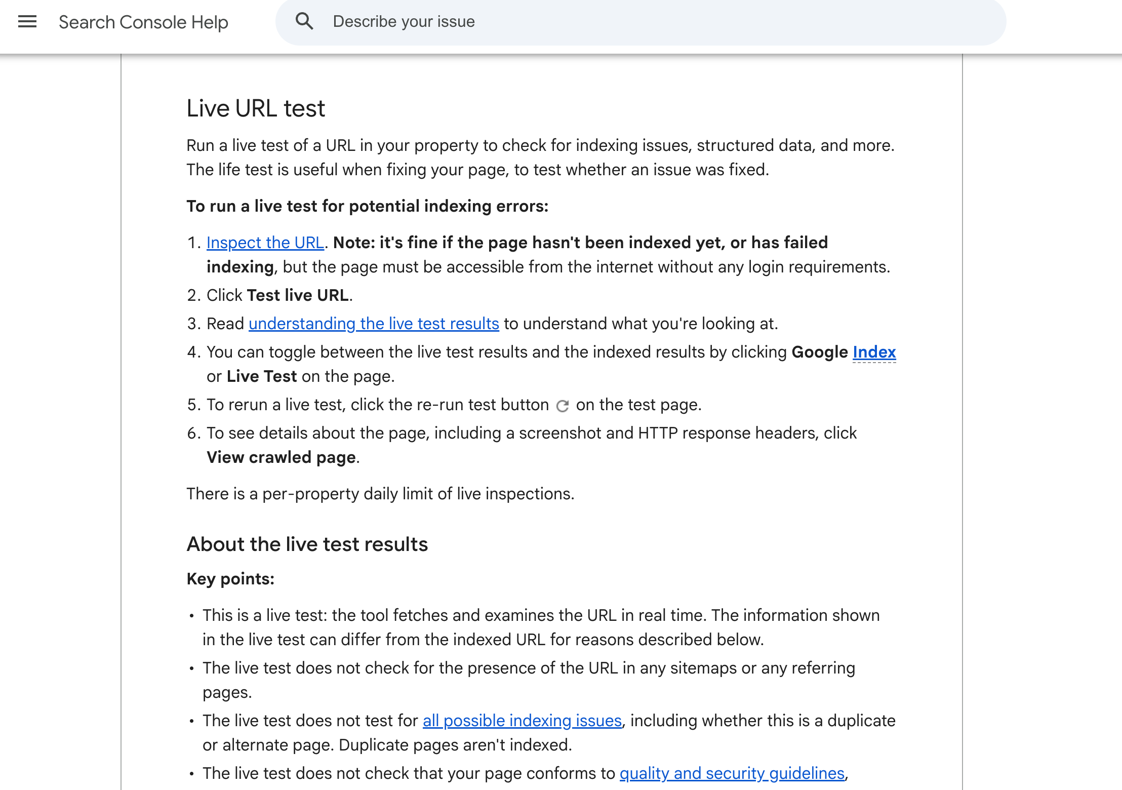Google's own documentation